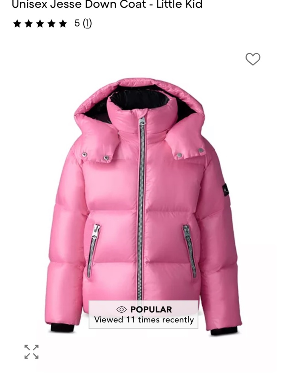 Mackage Kids Pink Puffer Jacket